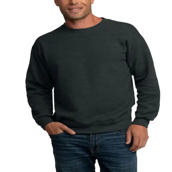 Fruit of the Loom Eversoft Fleece Crew SweatshirtBlack Heather {4}