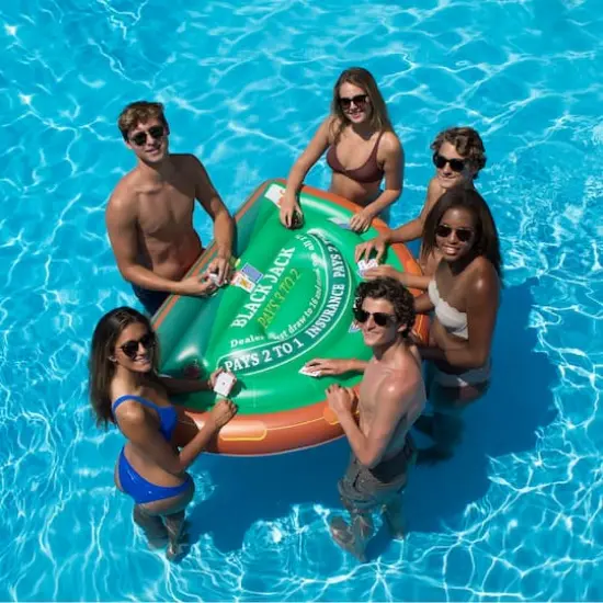 Swimline 60" Inflatable Blackjack Table Game with Water Proof Cards {3}