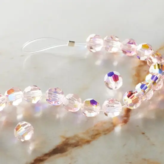 Preciosa Glass Crystal Round Beads, 6mm by Bead Landing™ Light Rose AB {3}