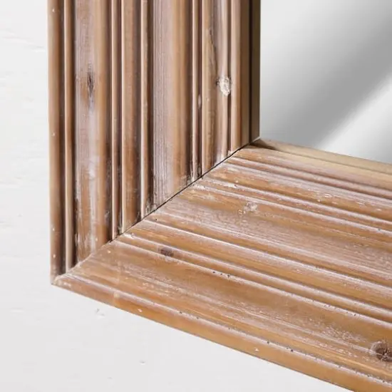 Natural Whitewash Wood Farmhouse Wall Accent Mirror - 30" x 40" {4}