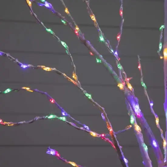 6ft. Pre-Lit White Birch Artificial Christmas Tree, Color Changing LED Lights {8}