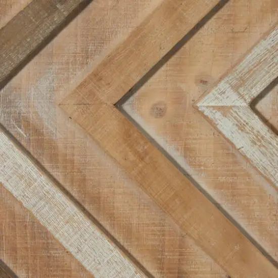 Set of 2 Brown Wood Farmhouse Abstract Wall Decor, 16" x 39" {5}