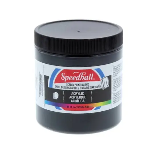 Speedball&reg; Acrylic Screen Printing Ink, 8oz. Black {1}