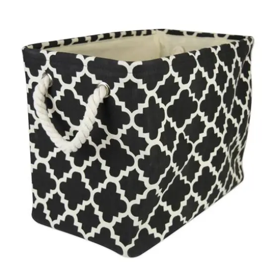 DII&reg; Small Rectangle Lattice Polyester Bin Black {1}