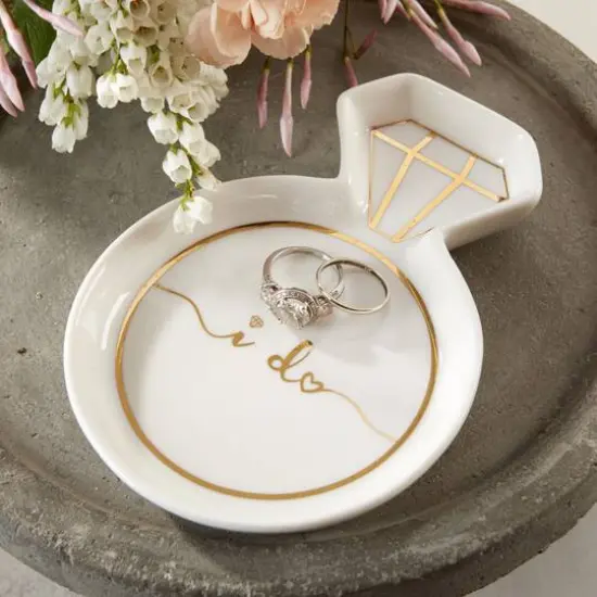 Kate Aspen White Diamond Ring Trinket Dish {6}