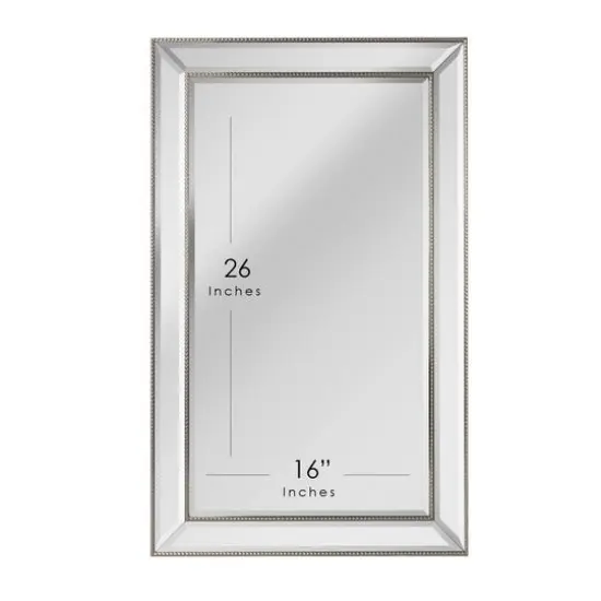 Head West Beaded Champagne Silver Framed Wall Vanity Mirror & Medicine Cabinet {5}