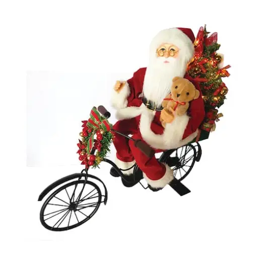 Santa's Workshop 19" Santa on Bike with LED Lights {3}