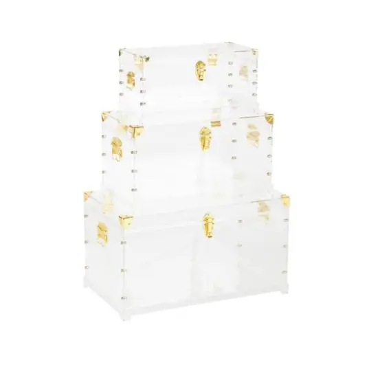 Clear & Gold Acrylic Trunk Set {9}