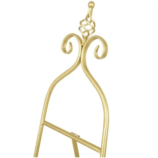 63" Gold Metal Scroll 3-Tier Display Easel {7}