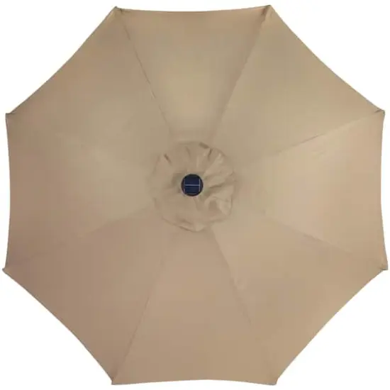 9ft. Solar Lighted Outdoor Patio Market Umbrella Beige {7}