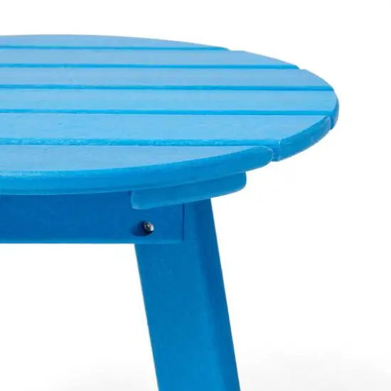 Glitzhome&reg; 20" Outdoor Patio Round Side Table Pacific Blue {8}