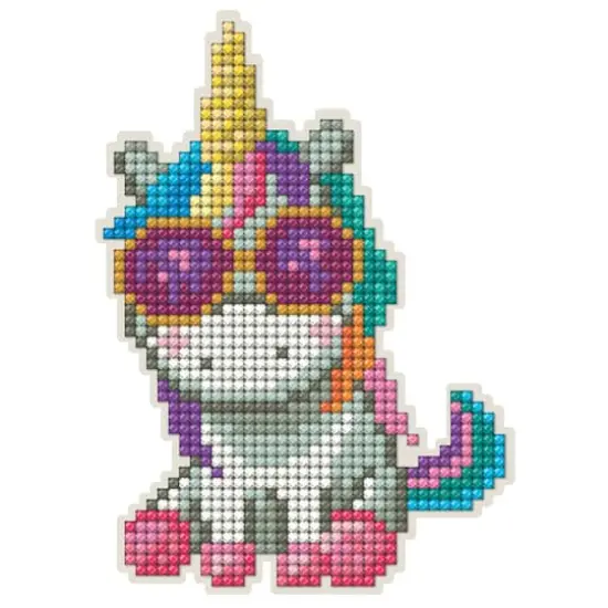 Collection D'Art&reg; Unicorn with Sunglasses Diamond Painting Magnet Kit {1}