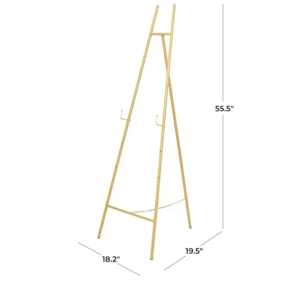 56" Gold Metal Geometric Tall Adjustable Floor 3-Tier Easel {4}