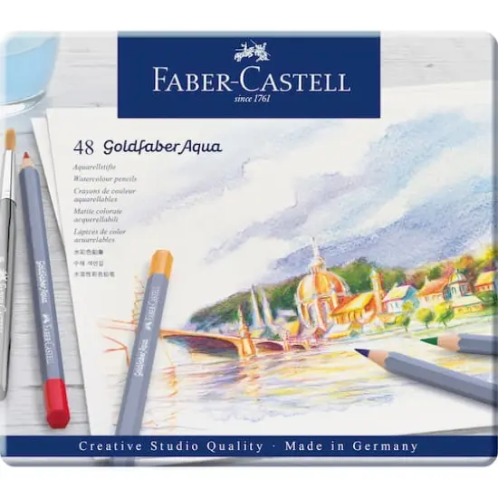 Faber-Castell&reg; Goldfaber Aqua 48 Color Watercolor Pencil Tin Set {3}