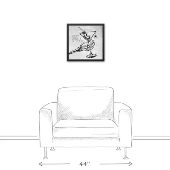 Creep Drink & Be Scary Black Framed Canvas Wall Art {4}