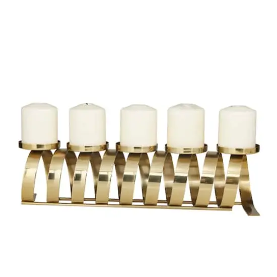 20" Gold Contemporary Candle Holder {5}