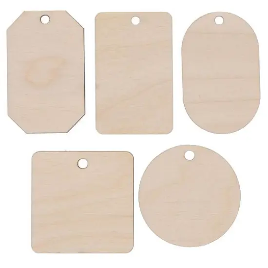Essentials by Leisure Arts Flat Shapes Wood Tags, 20ct. {4}
