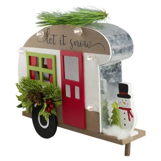 12" Let It Snow RV Christmas Tabletop Decoration {8}