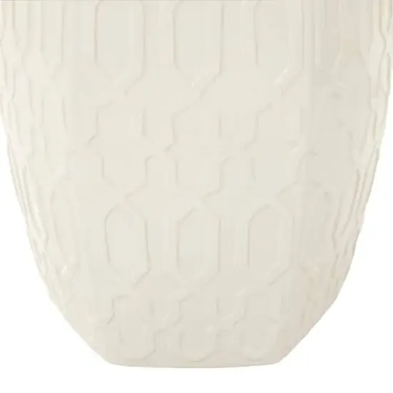 Cream Ceramic Contemporary Accent Table, 19" x 13" x 14" {6}