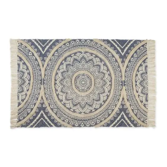 DII&reg; Printed Natural Hand-Loomed Shag Rug, 4ft. x 6ft. French Blue {1}