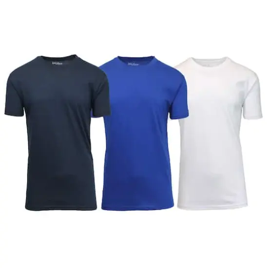 Galaxy By Harvic Crew Neck Men's T-Shirt 3 Pack Navy/Royal/White {1}