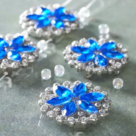 Sapphire Metal Flower Sliders, 27mm by Bead Landing&trade; {3}