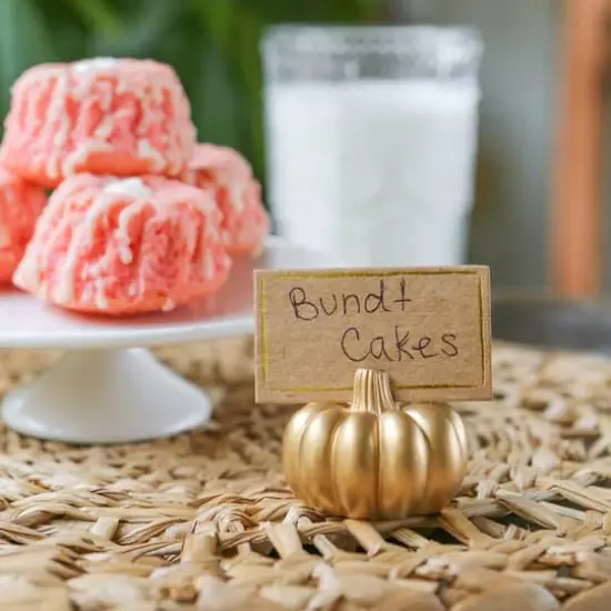 Kate Aspen&reg; Mini Gold Pumpkin Place Card Holder Set {5}