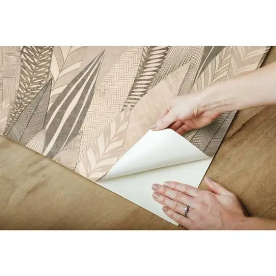 Roommates Fern & Feathers Peel & Stick Wallpaper Tan/Brown {8}
