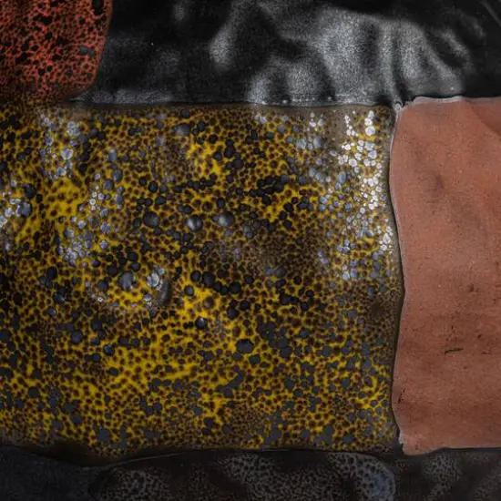 Hello Honey&reg; 8.5" Multicolor Textured Stoneware Vase with Handles & Reactive Glaze {9}