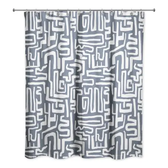 Woogly Shapes Shower Curtain Slate {3}