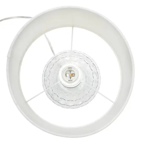 Lalia Home 18" Clear Honeycomb Glass Table Lamp with White Shade {11}