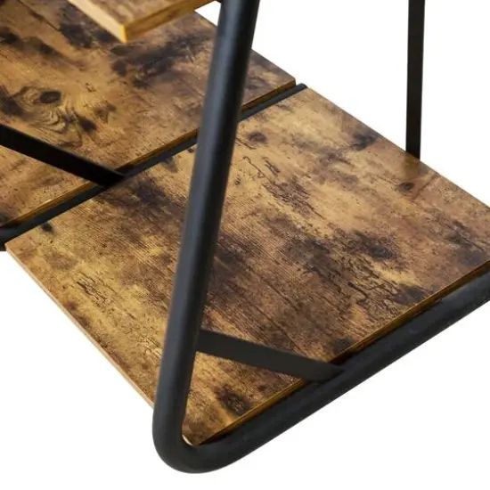 Honey Can Do 68" Freestanding Open Closet Wardrobe with Wood Shelf & Black Metal Frame {4}