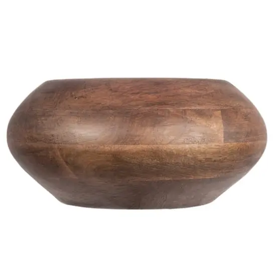 Hello Honey&reg; 9.2" Modern Round Wood Bowl Walnut Finish {4}
