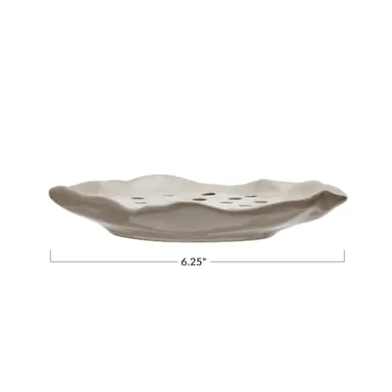 Hello Honey&reg; 6" Ivory Stoneware Soap Dish with Removable Tray {1}