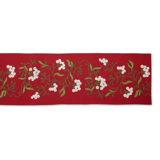 DII&reg; 108" Mistletoe Embroidered Table Runner {3}