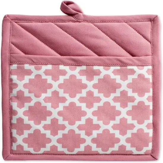 DII&reg; Lattice Oven Mitt & Potholder Set Rose Pink {3}