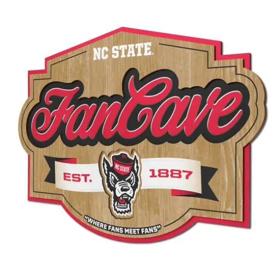 NCAA Fan Cave Sign NC State Wolfpack {1}