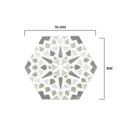 FloorPops Ribera Peel & Stick Hexagon Floor Tiles {8}
