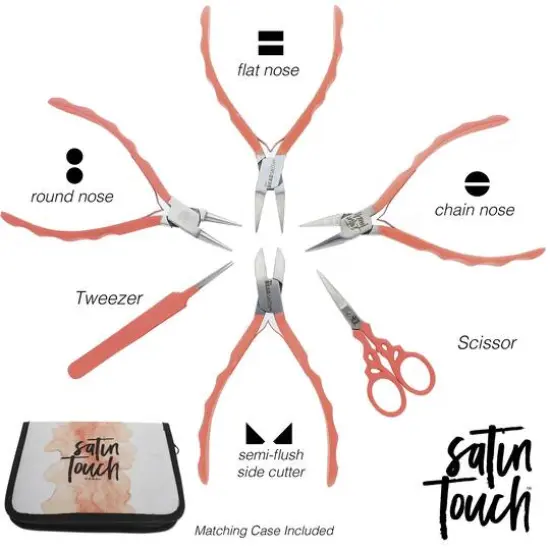 The Beadsmith&reg; Satin Touch&trade; Coral 6 Piece Tool Set {6}