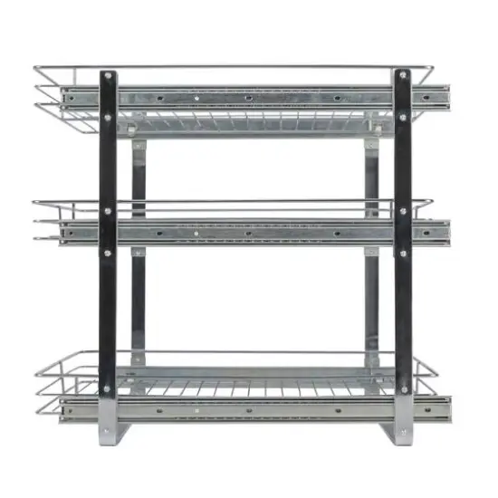 Household Essentials Glidez Chrome-Plated Steel Triple-Sliding Storage Organizer {9}