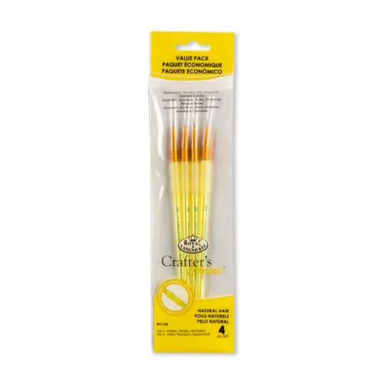 Royal & Langnickel® Crafter's Choice™ Sable Hair Yellow 4 Piece Value Brush Set {1}