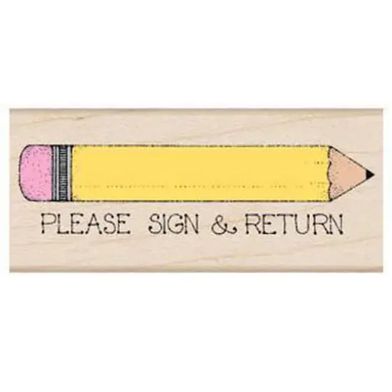 Hero Arts&reg; Please Sign & Return Pencil Woodblock Stamps {3}