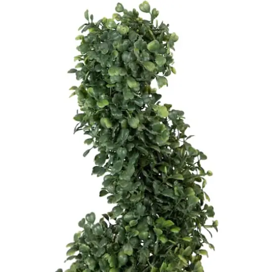3ft. Unlit Artificial Two-Tone Boxwood Spiral Topiary Tree with Round Pot {4}