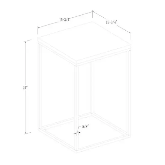 Walker Edison Modern Square Side Table Dark Walnut {9}