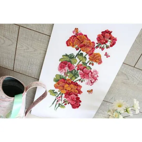 MP Studia Geranium Cross Stitch Kit {6}