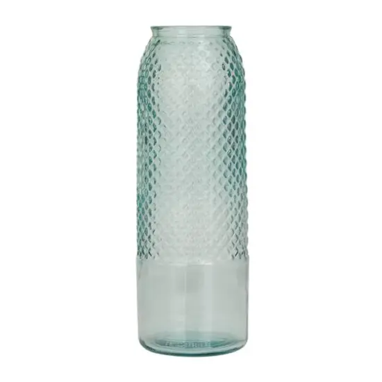 Blue Recycled Glass Handmade Spanish Vase 6" x 6" x 17" {6}