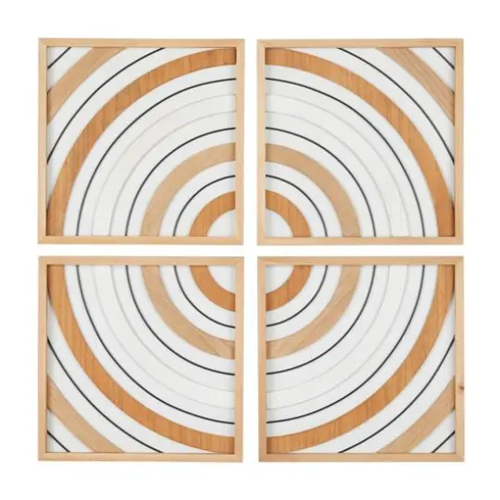 Brown Wood Geometric Wall D&eacute;cor Set {1}