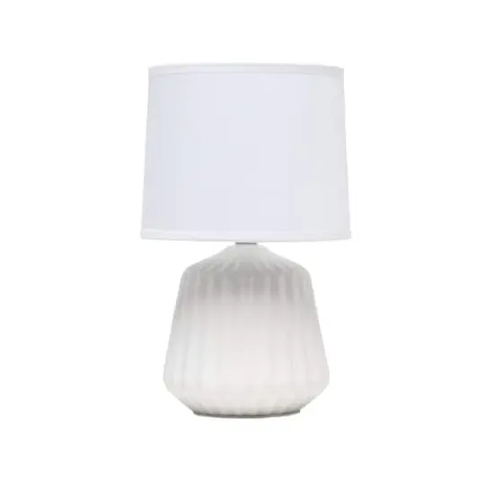 Simple Designs 11.3" Petite Off White Pleated Base Table Lamp {1}