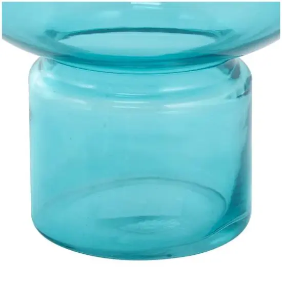 Blue Glass Rounded Vase Set {7}