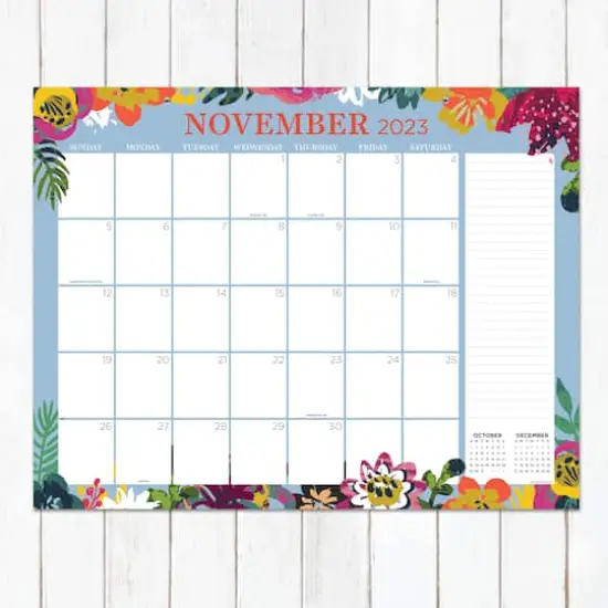 TF Publishing 2023 - 2024 Floral Large Desk Pad Monthly Blotter Calendar {5}